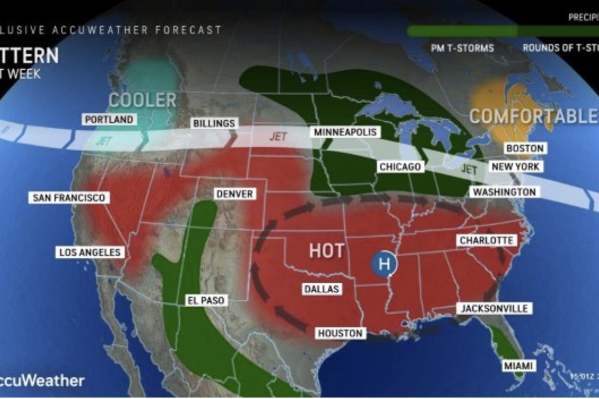 Heat dome spreads (AccuWeather)