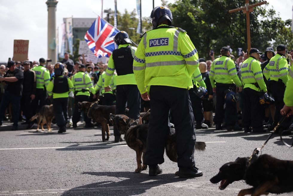 Heavy police presence as people protest in Liverpool