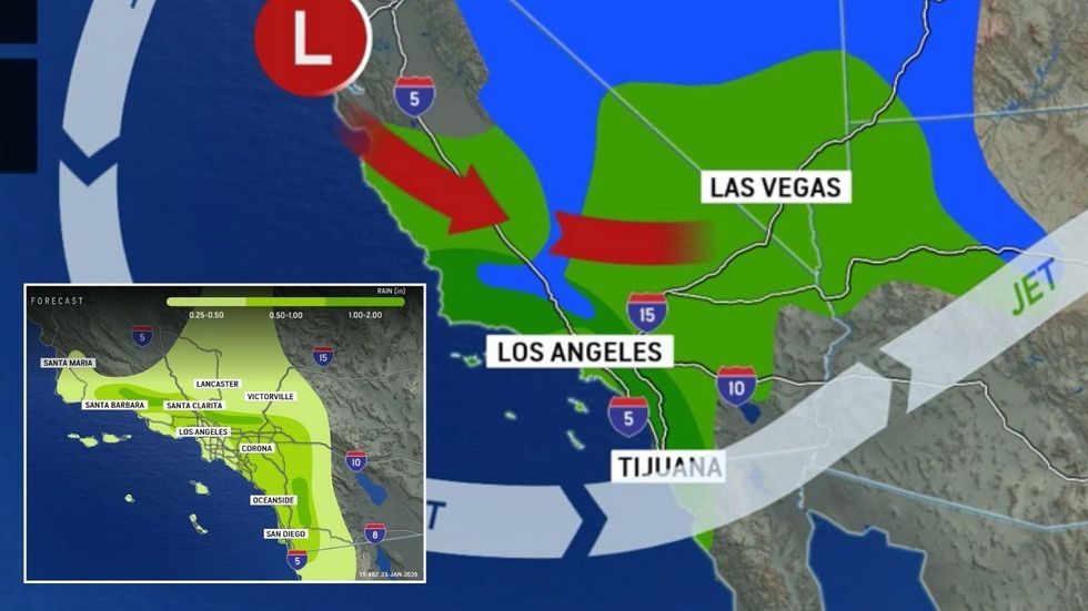 Heavy rain weather map