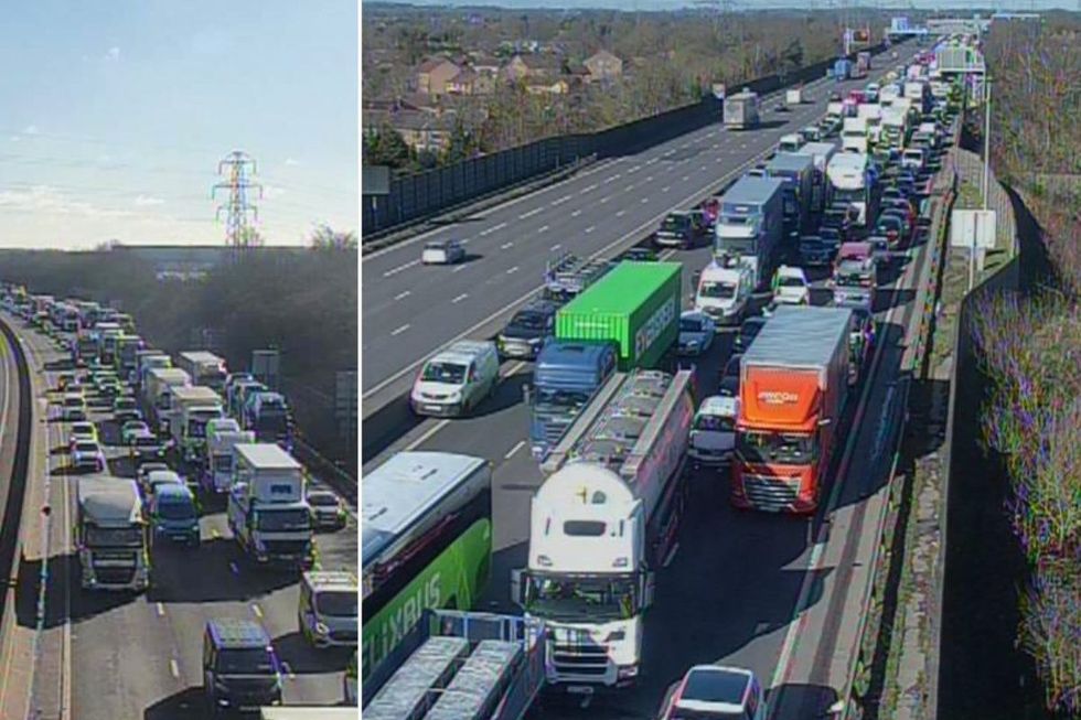 Heavy traffic along the M6 following a six-vehicle crash