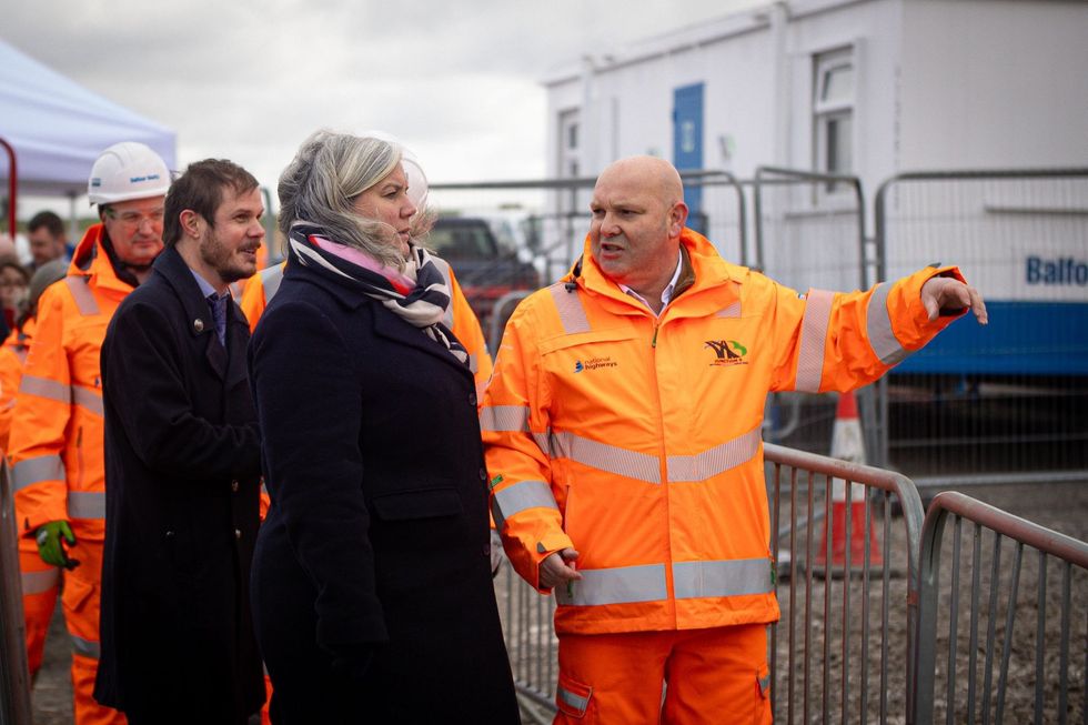 Heidi Alexander visited the M3 J9 project with National Highways traffic officers