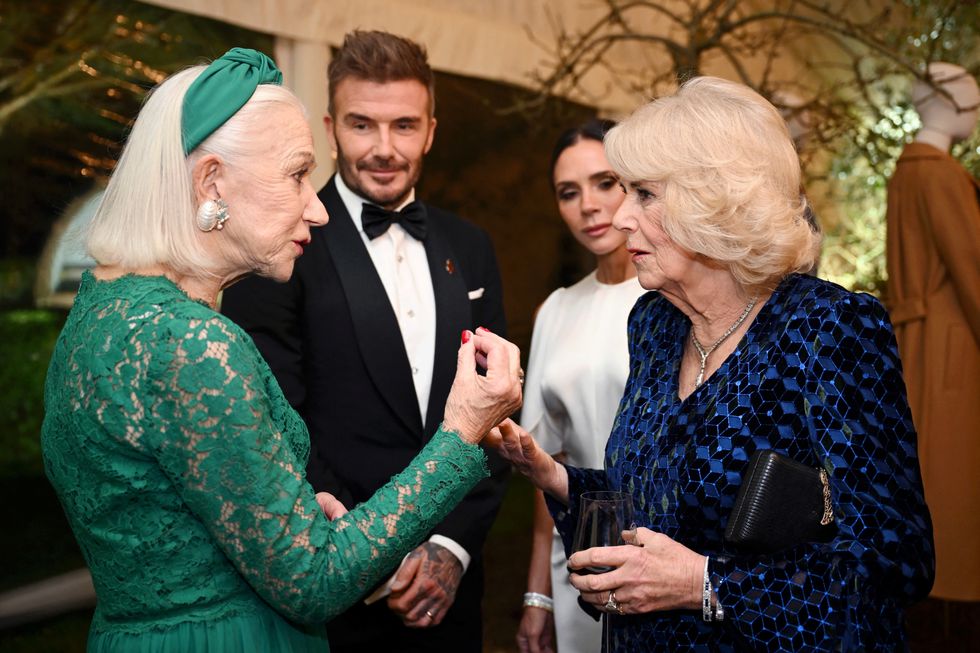 Helen Mirren, David Beckham, Victoria Beckham and Queen Camilla