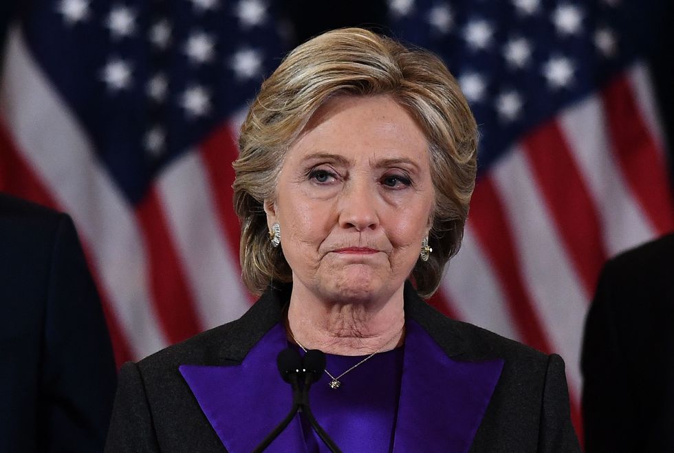 Hillary Clinton makes a concession speech after being defeated by Donald Trump