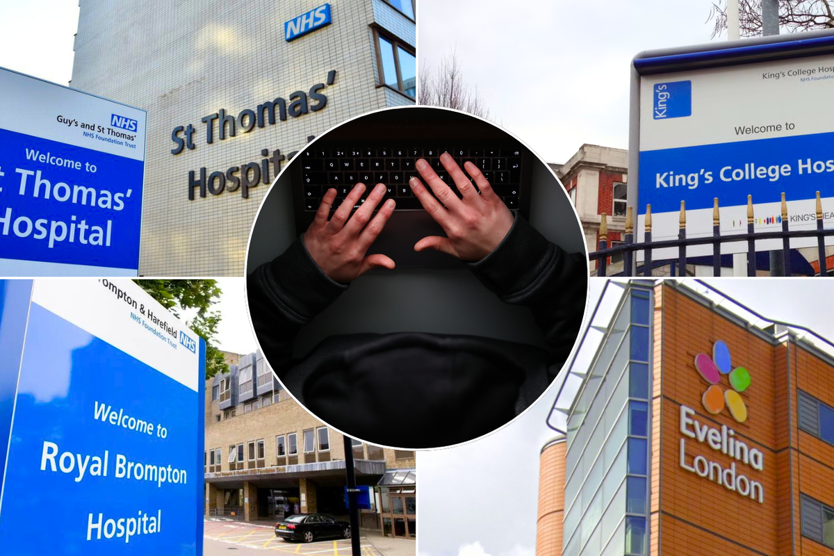 Hospital signs/Hacker stock image