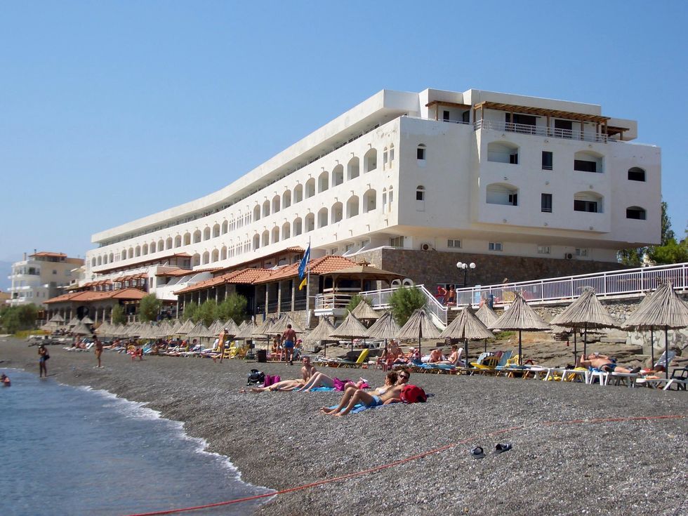 Hotel on beach in Crete