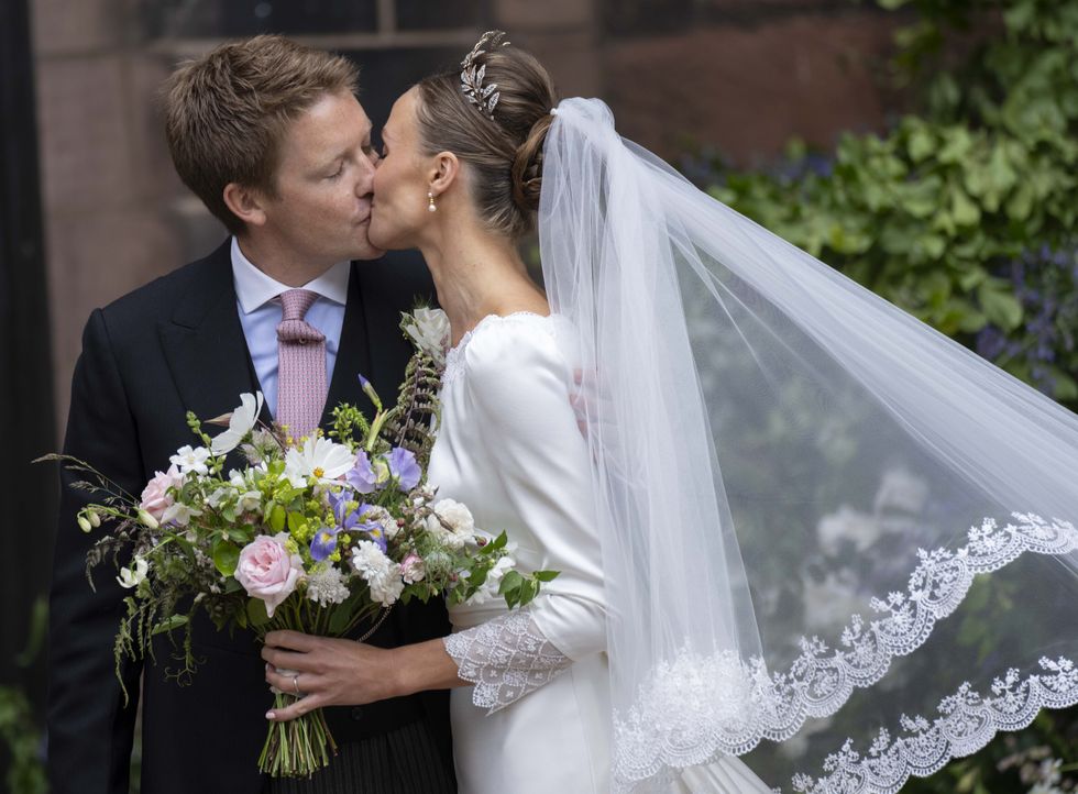 Hugh Grosvenor Duke of Westminster and Olivia Grosvenor Duchess of Westminster after their wedding