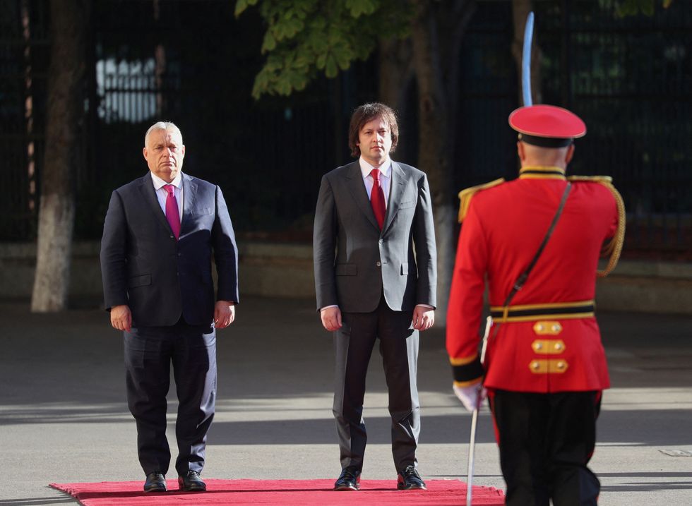 Hungarian Prime Minister Viktor Orban and Georgian Prime Minister Irakli Kobakhidze