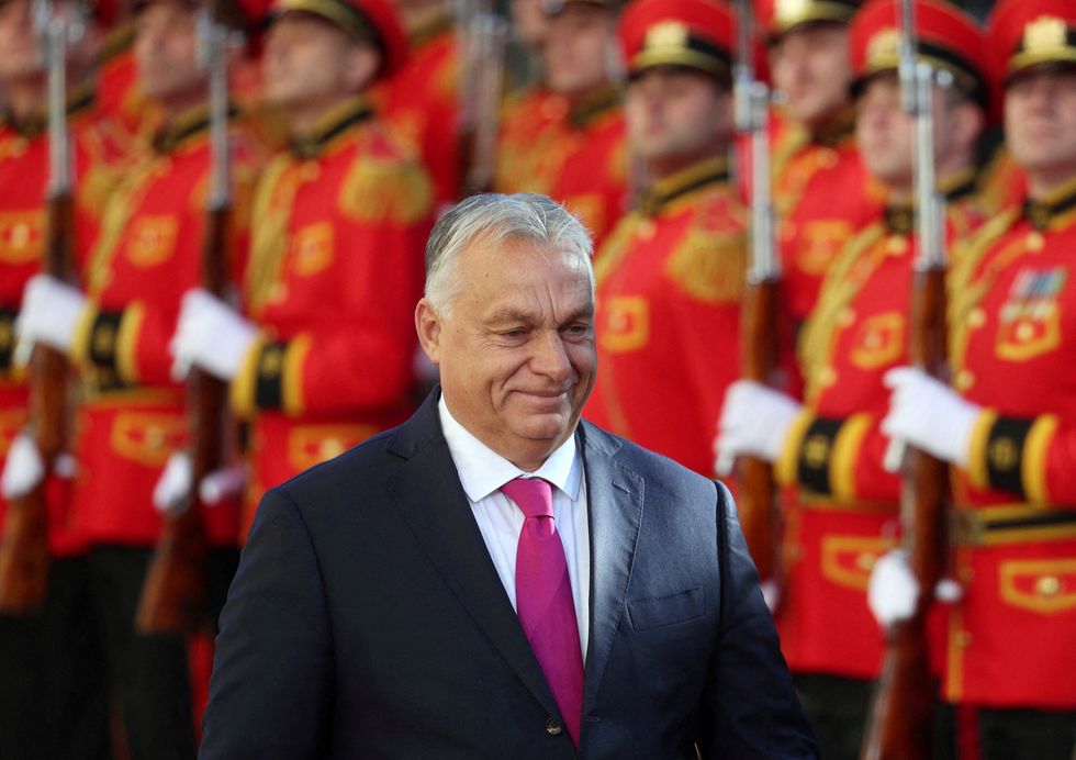 Hungarian Prime Minister Viktor Orban attends a welcome ceremony in Tbilisi