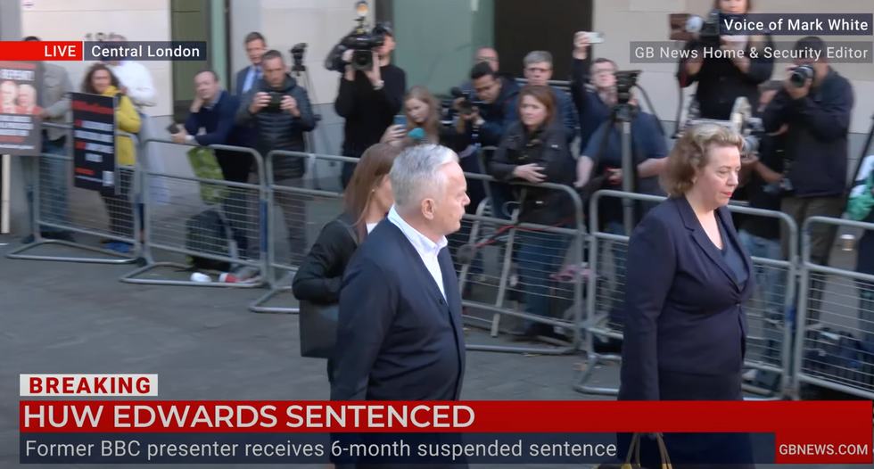 Huw Edwards leaves Westminster Magistrates' Court