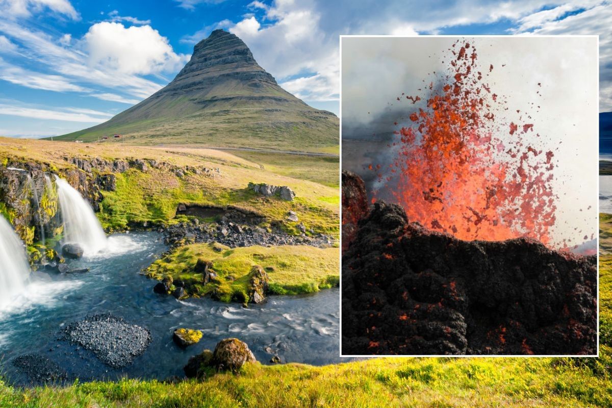 Iceland nature / Sundhnúkur volcano on the Reykjanes peninsula