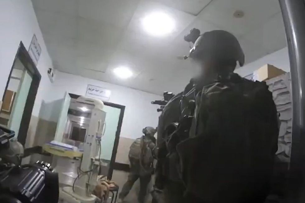 IDF troops storming the hospital