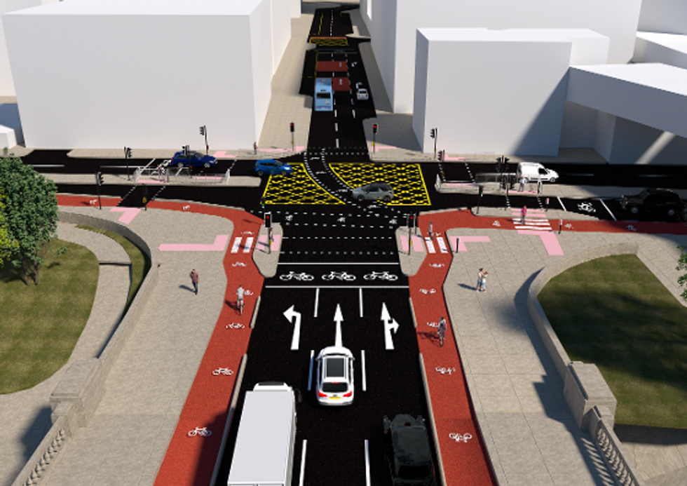 Image of new layout of roads near George V bridge