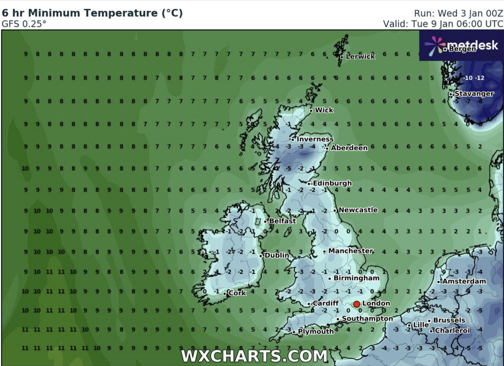 UK weather: Cold warning issued as freezing -5C conditions set to ...