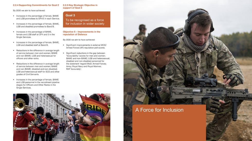 Images from the MoD's 'Force for Inclusion' strategic pamphlet