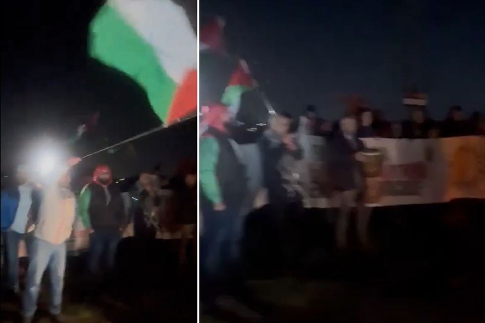 Images from the pro-Palestine protest outside Ellwood's home