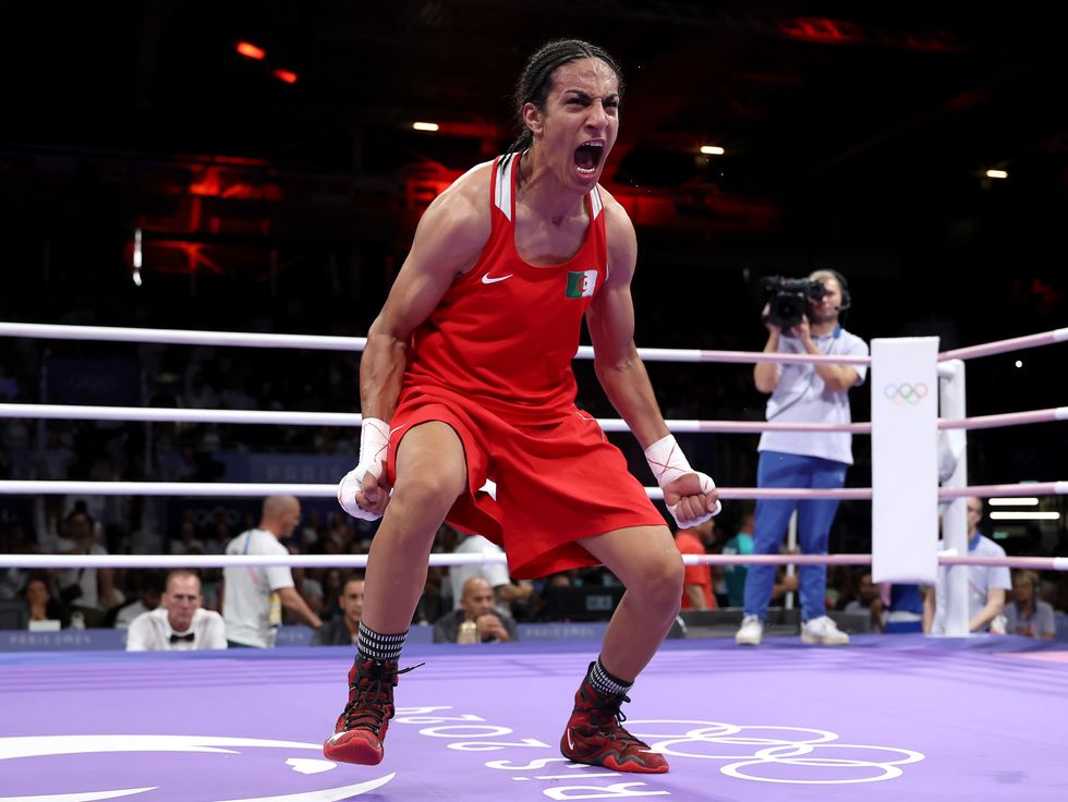 Imane Khelif roared in celebration after her win