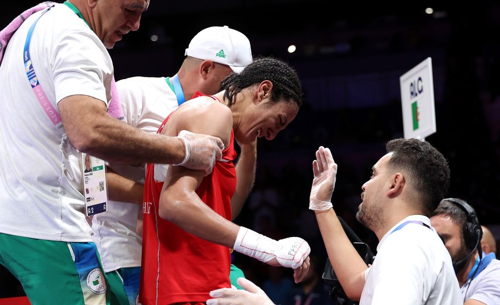 Imane Khelif was in tears as she left the ring