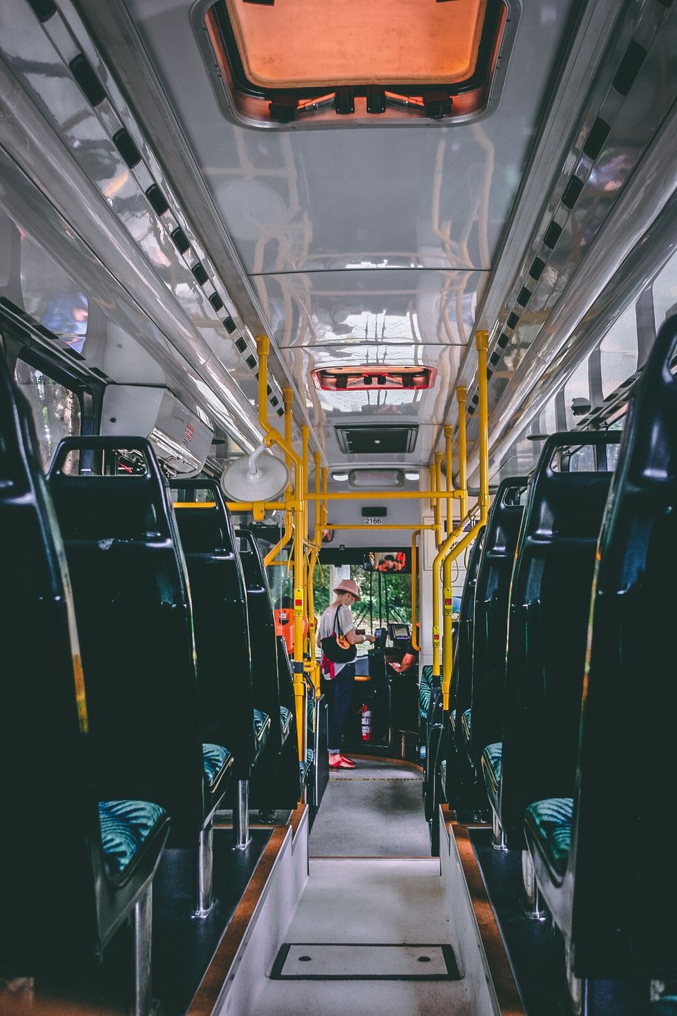 Inside of a bus