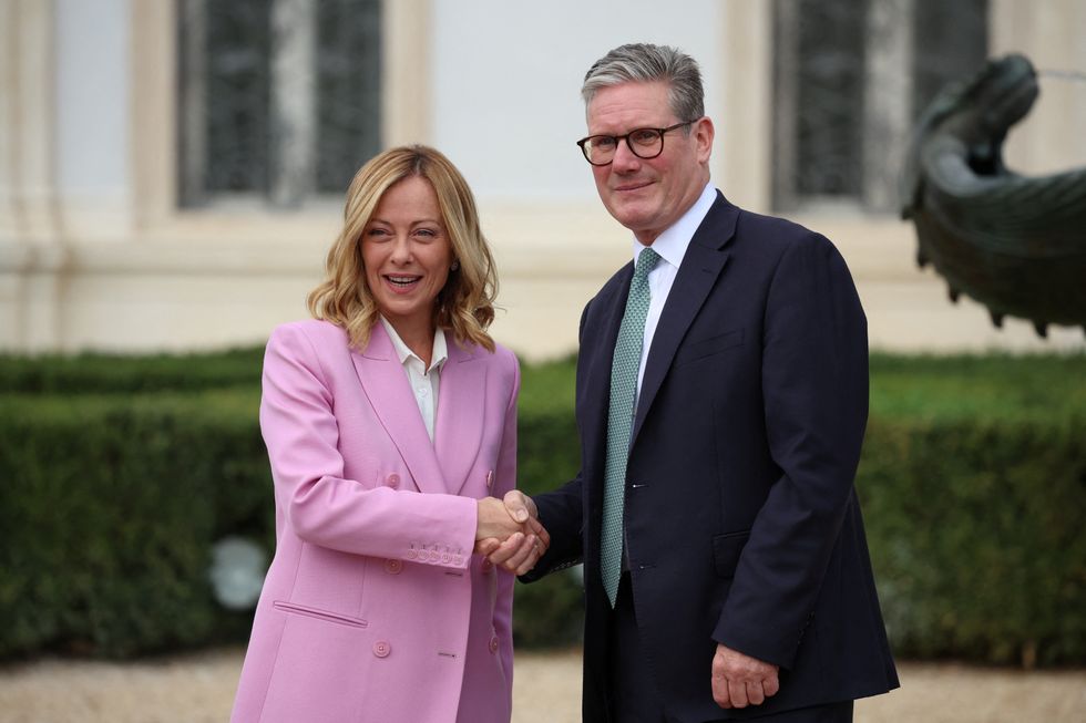 Italian Prime Minister Giorgia Meloni and British Prime Minister Keir Starmer 