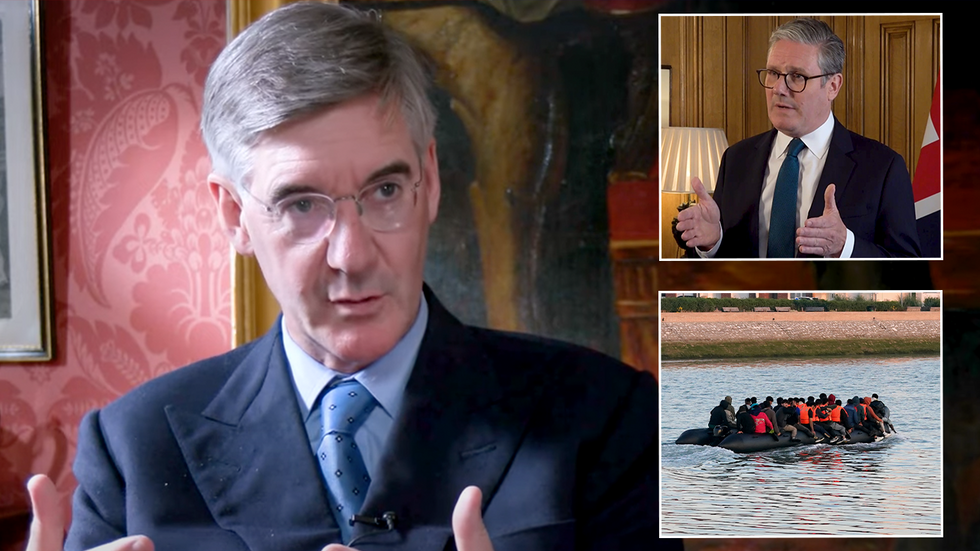 Jacob Rees-Mogg, Keir Starmer and small boat arriving in UK waters