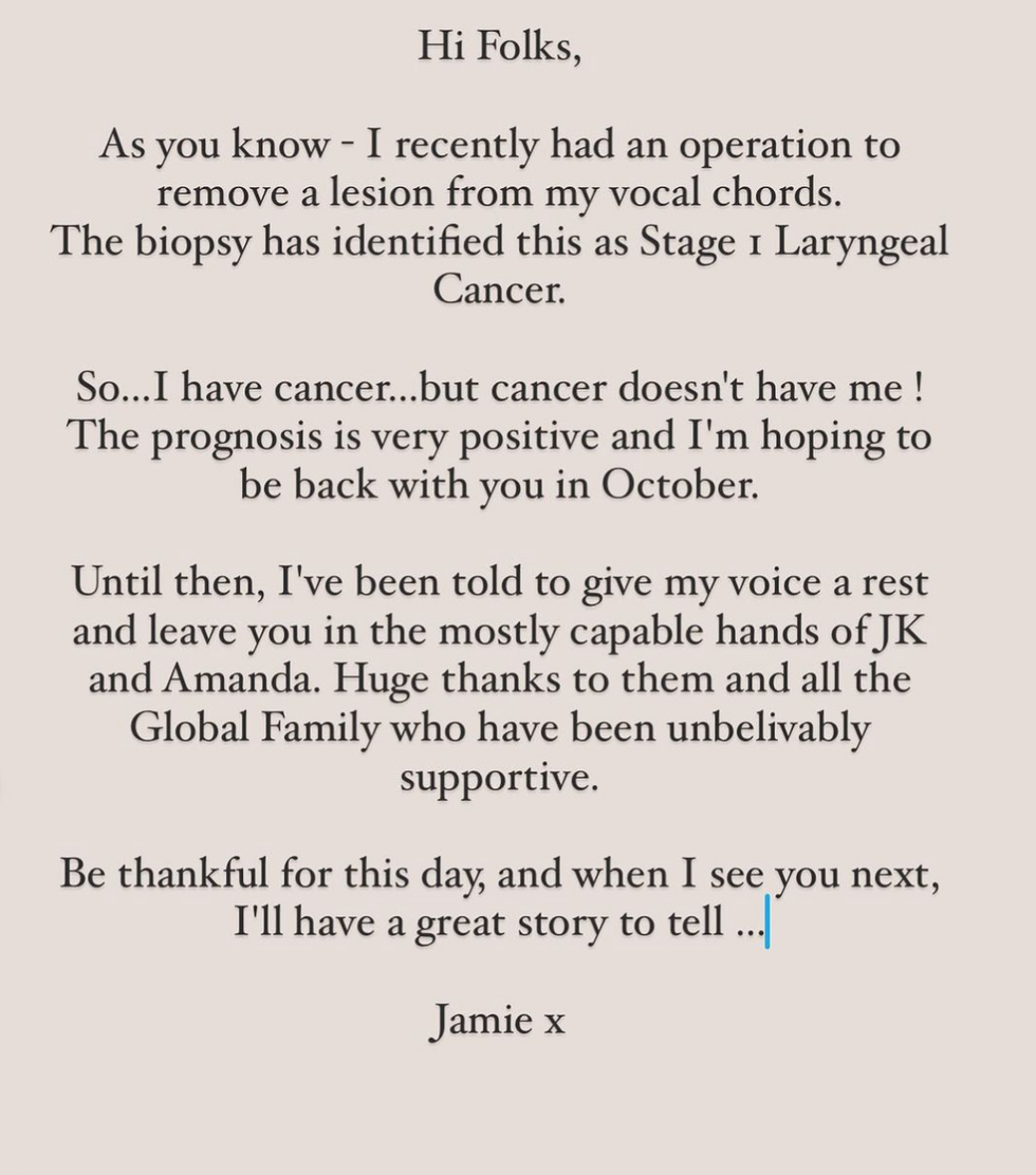 Jamie Theakston statement