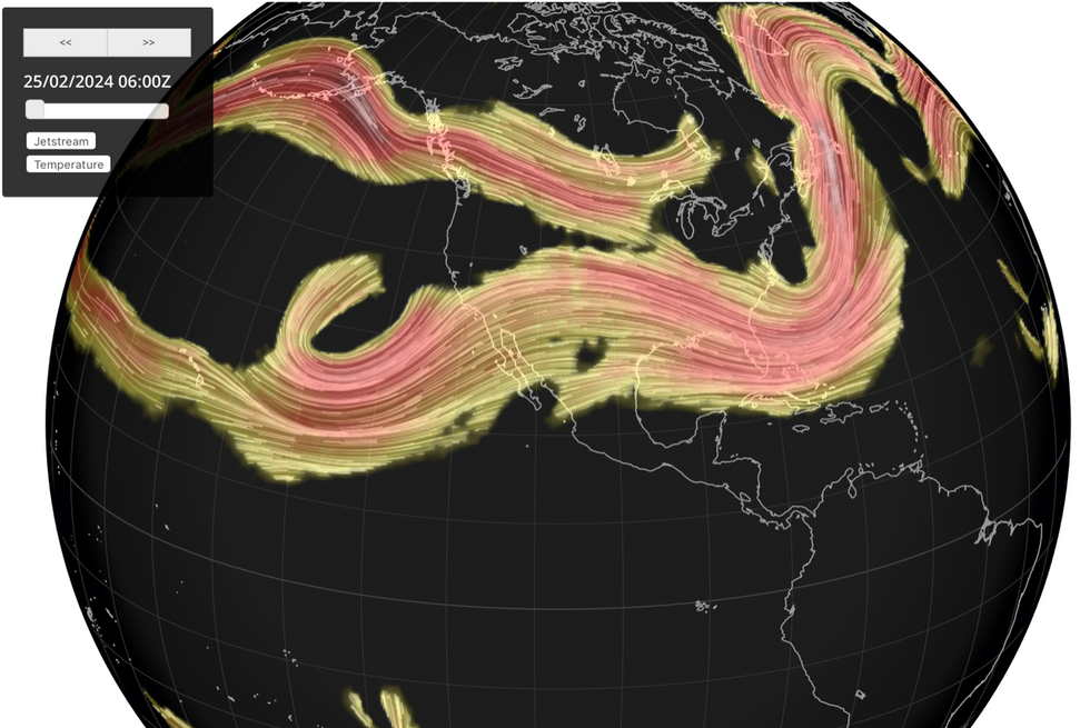 Jet stream map