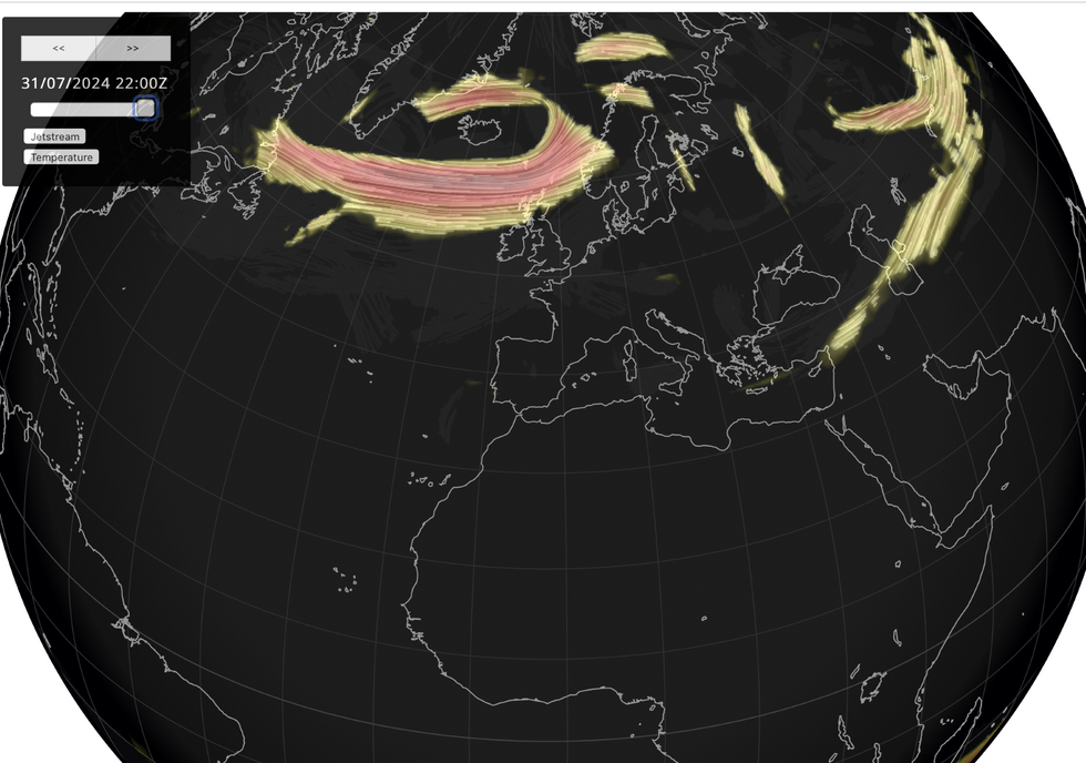 Jet stream moves to the north