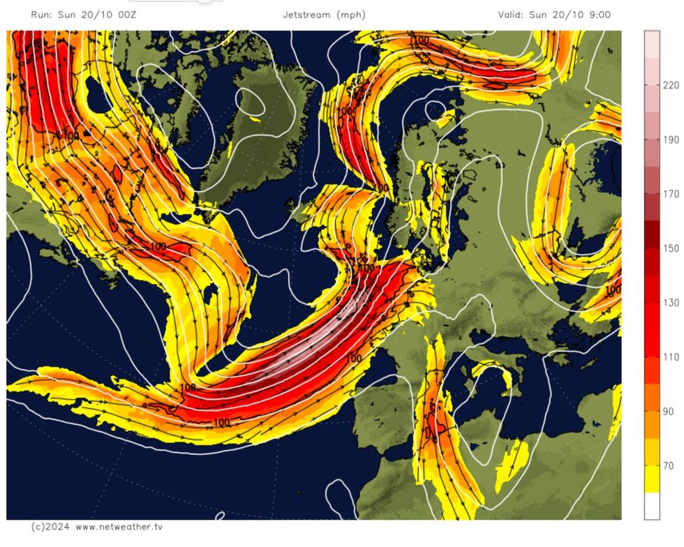 Jetstream map 20/10/2024