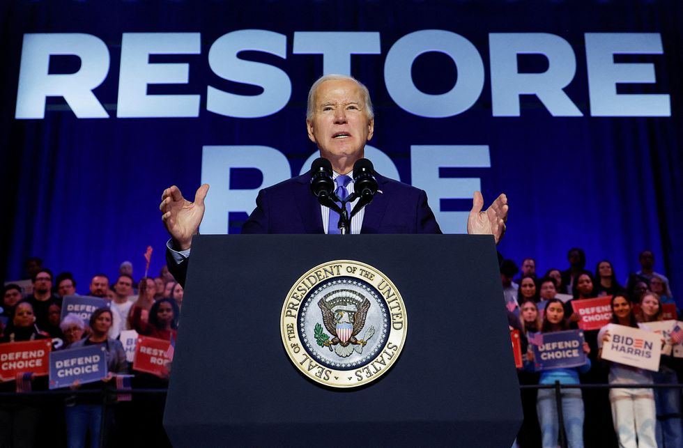 Joe Biden's speech on abortion rights included a blunder and interjections from pro-Palestine protesters