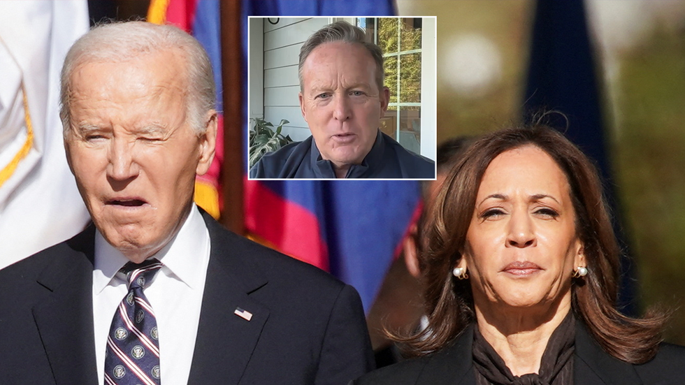 Joe Biden, Sean Spicer and Kamala Harris