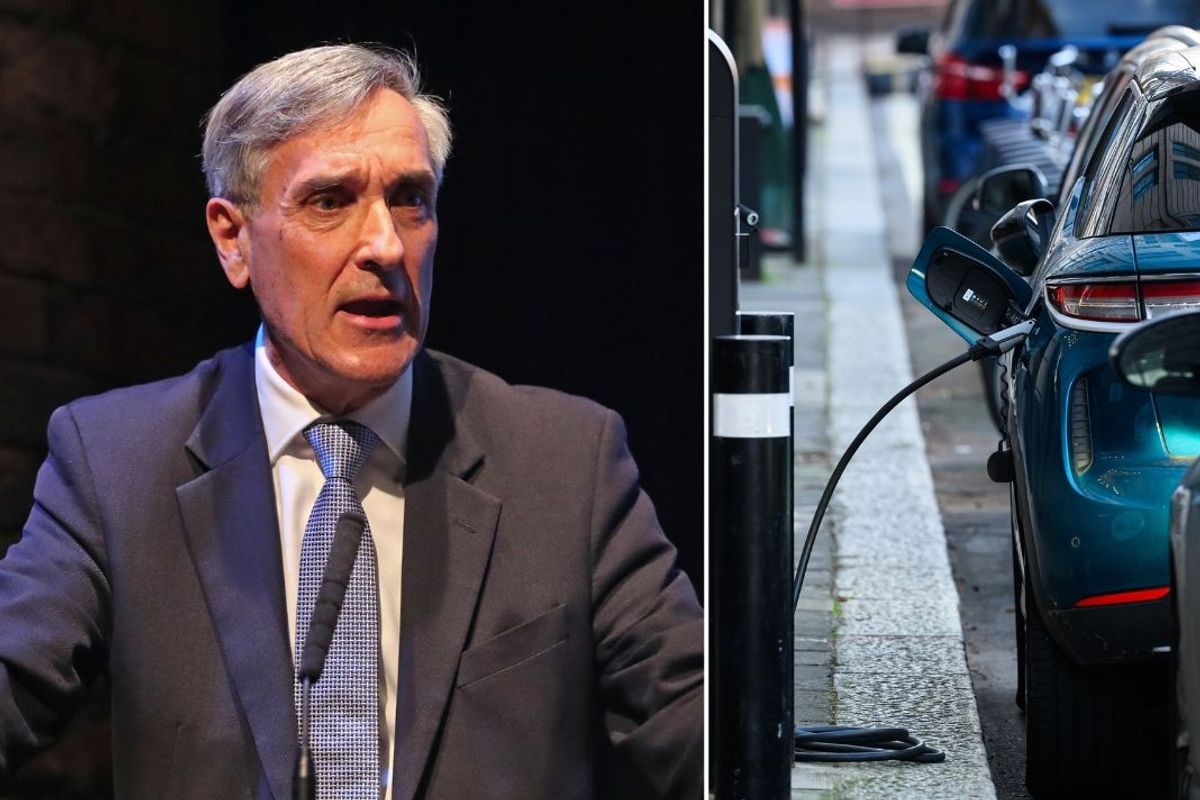 John Redwood in pictures and photo of electric car being charged