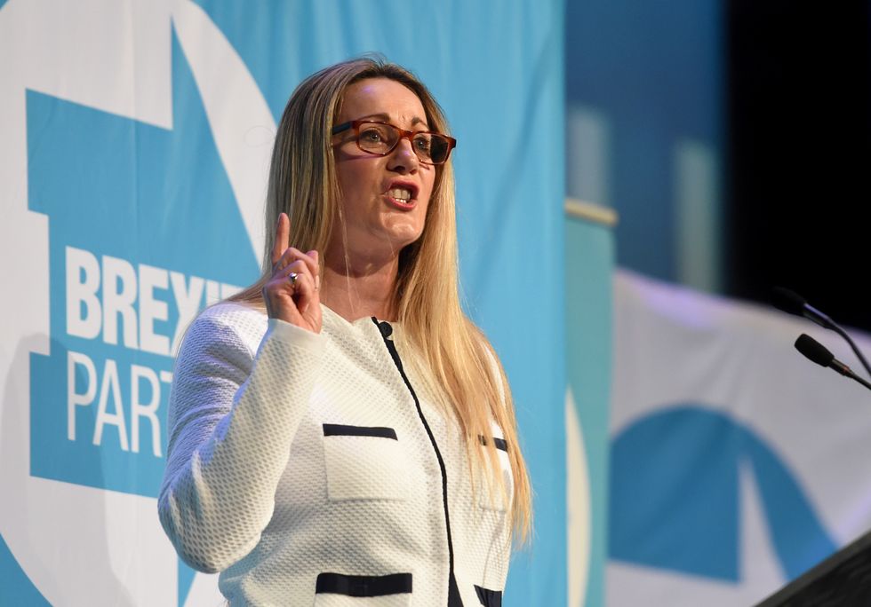 June Mummery during a rally in Peterborough King's Gate Conference Centre