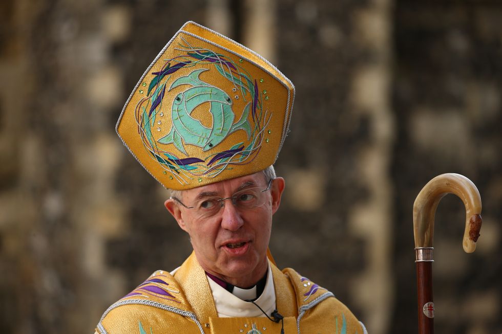 Justin Welby, the Archbishop of Canterbury before delivering his Easter Sermon at Canterbury Cathedral on April 17, 2022