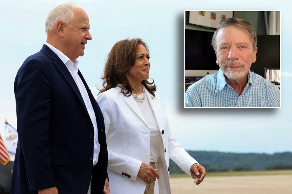 Kamala Harris, Tim Walz and Adam Goodman