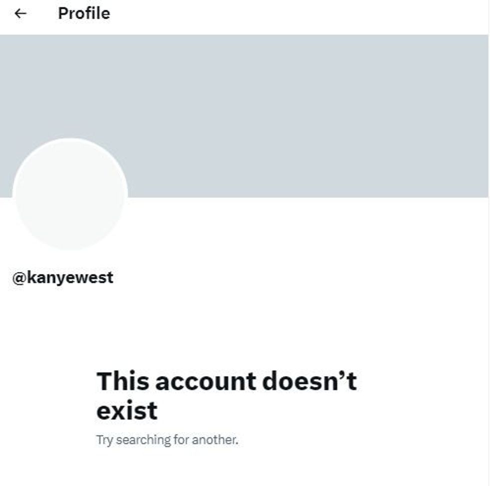 Kanye West's X profile