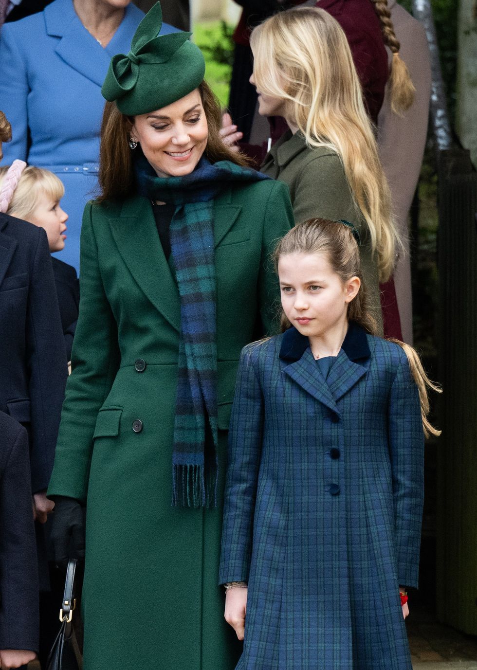 Kate Middleton (left), Princess Charlotte (right),