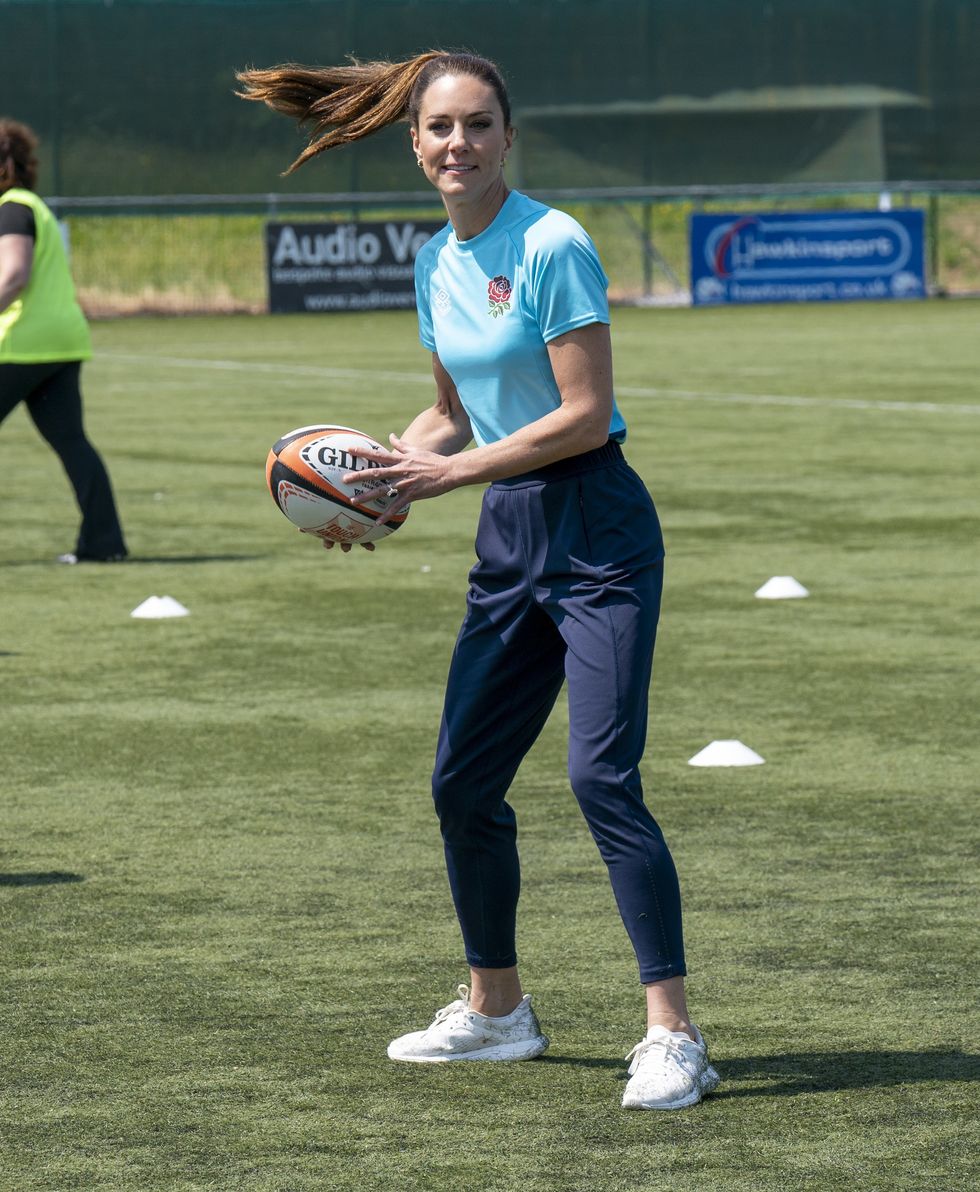 Kate playing rugby