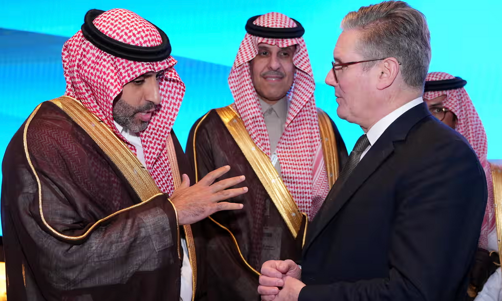 Keir Starmer attending a business roundtable meeting in Riyadh, Saudi Arabia