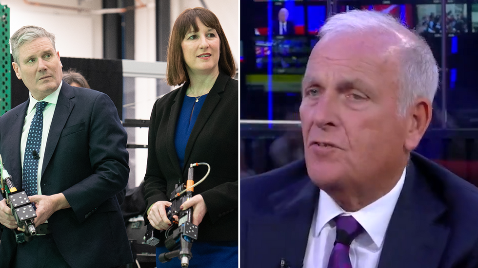 Keir Starmer, Rachel Reeves and Kelvin MacKenzie