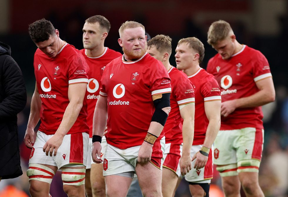 Keiron Assiratti of Wales looks dejected after defeat to Fiji during the Autumn Nations Series 2024 match between Wales and Fiji at the Principality Stadium