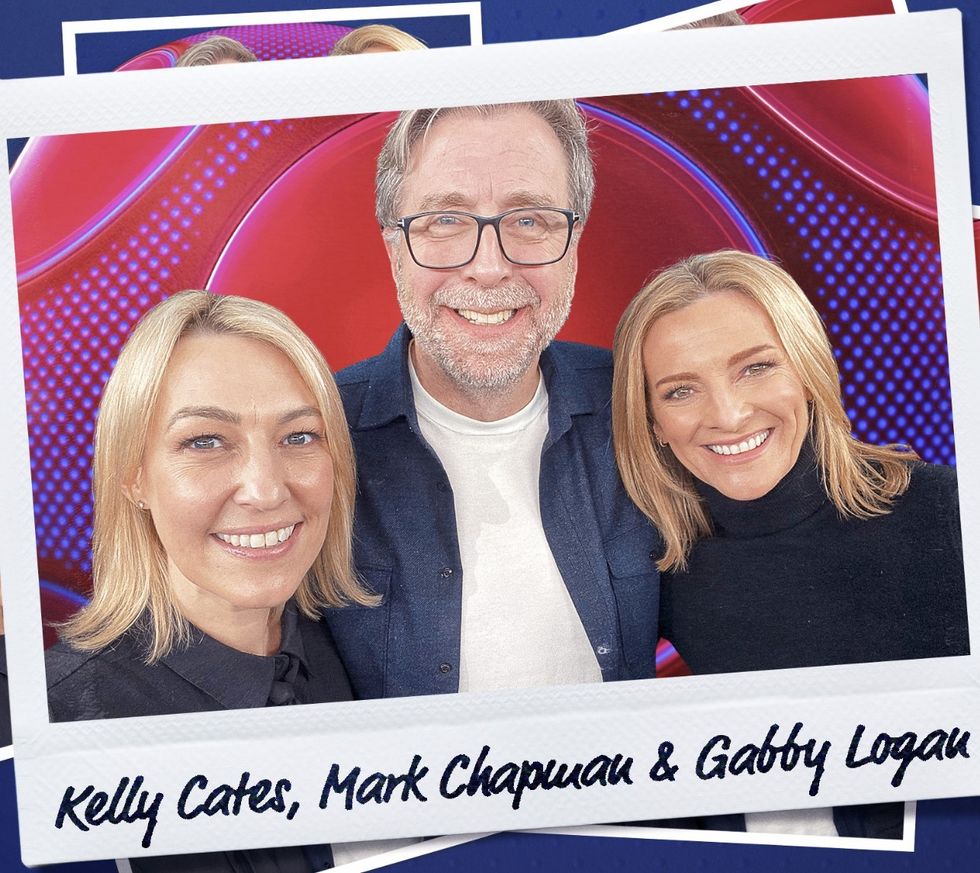 Kelly Cates, Mark Chapman and Gabby Logan