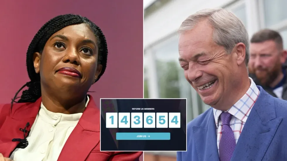 Kemi Badenoch and Nigel Farage