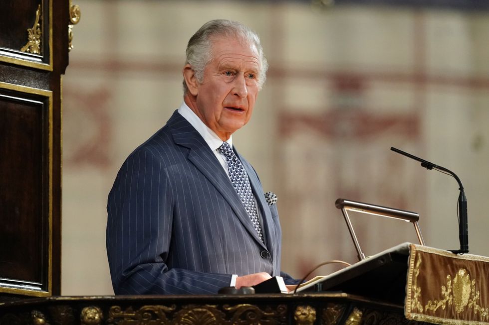 King Charles delivers a speech at the Commonwealth service