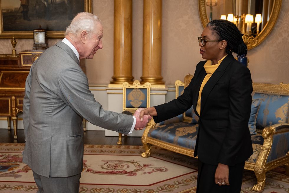 King Charles III holds an audience with Leader of the Opposition Kemi Badenoch at Buckingham Palace in London