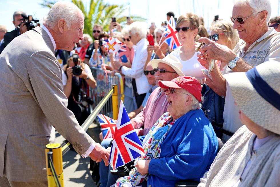 King Charles III meeting well-wishers