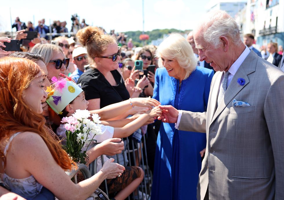 King Charles III meeting well-wishers