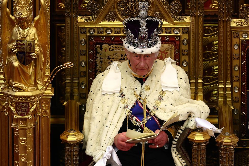 King Charles speaking at the King's Speech