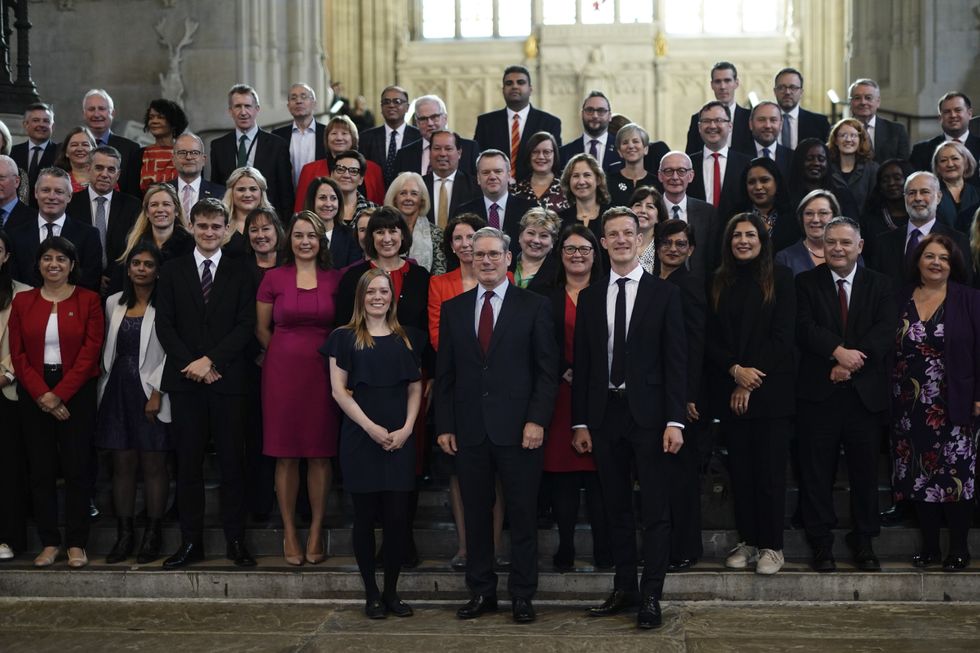 Labour leader Keir Starmer and the Parliamentary Labour Party welcome newly elected MPs Alistair Strathern and Sarah Edwards