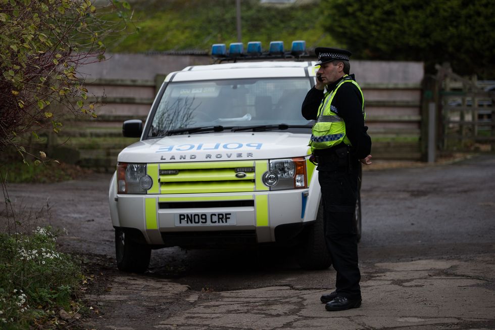 Lancashire police officer and police car