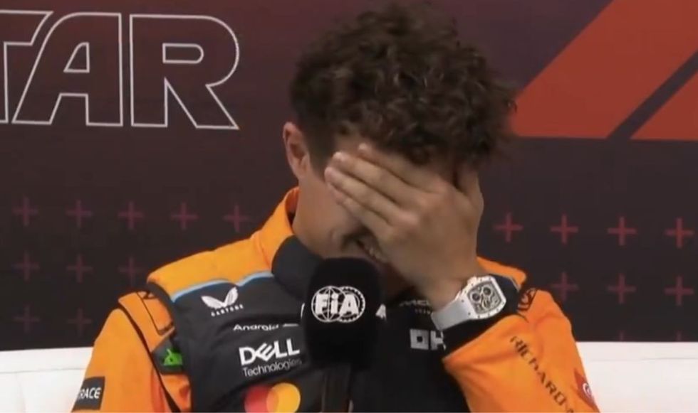 Lando Norris swore in the press conference